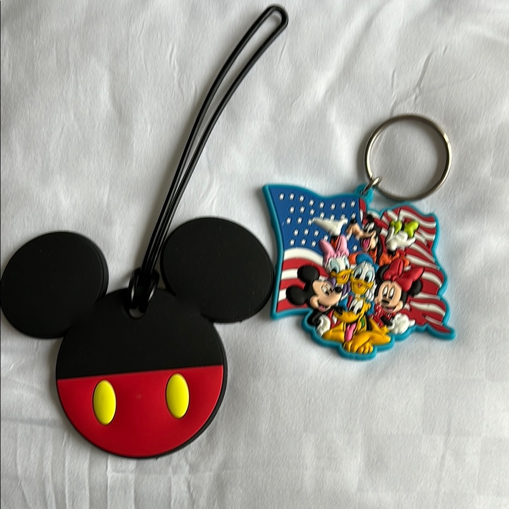 Disney Mickey Mouse Luggage Tag and Keychain Set